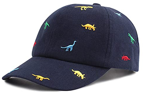 XIAOHAWANG Sommer Baseball Cap für Jungen Mädchen Verstellbar Sport Kappe Kinder Mit Dinosaurier-Stickerei Schirmmütze Kinder UV Schutz 2-6Jahren