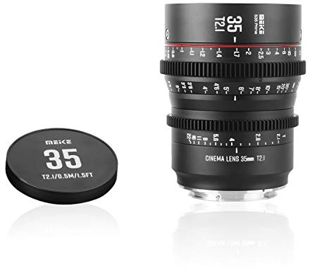 MEKE 35mm T2.1 Super 35 Prime Manueller Fokus Kino-Objektiv für EF-Mount Cine Kamera, kompatibel mit C200 C300 II, RED Komodo, BMPCC 6K, Z CAM E2-S6 BMPCC6K Pro
