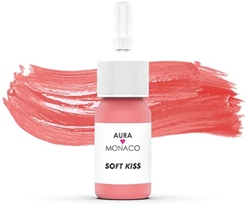 AURA Monaco Permanent Make Up Farbe PMU Farbe Microblading Farbe Powder Brows Pigment REACH-konform dermatologisch getestet made in DE Bubble Gum Lippen Farbe Tattoo Farbe (Soft Kiss)