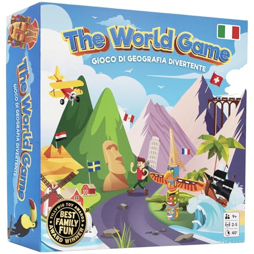 Divertente Gioco da Tavolo Sulla Geografia - Gioco del Mondo Educativo per Bambini e Adulti - Fantastico Giochi di Società per Adolescenti - Italiano
