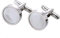 Jonwo Perlmutt 4.5cm Krawattennadeln und Manschettenknöpfe für Herren Silber Gold Cufflinks Tie Clip Hochzeit Hemd Party Geburtstag Jubiläum Kleid (Runde Silber Manschettenknöpfe)