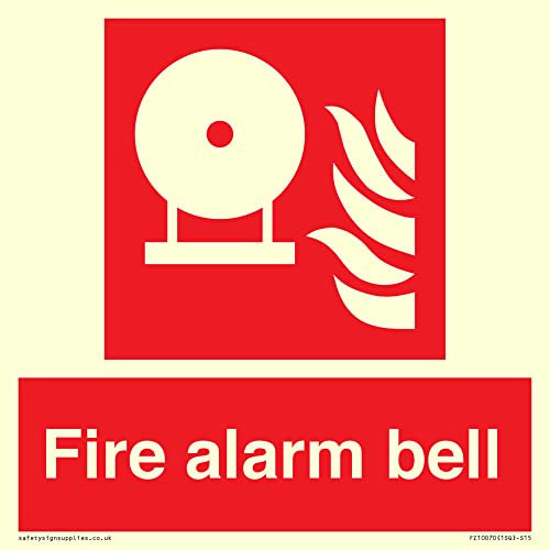 Feueralarm-Glocke-Schild – 150 x 150 mm – S15