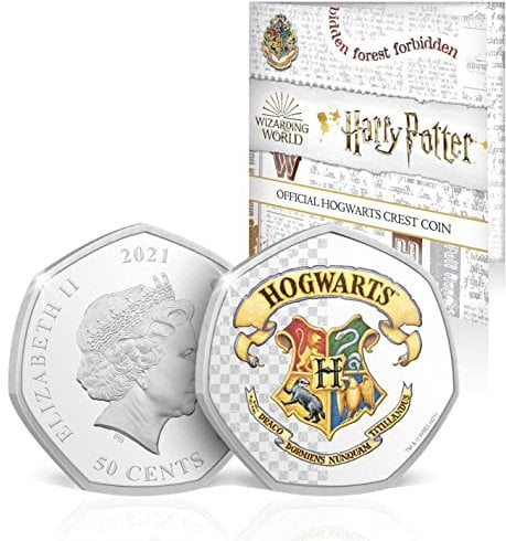 FANTASY CLUB Pièce Officielle Hogwarts-Crest, Harry Potter - présentée et numérotée sous Blister. Édition limitée