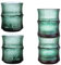 MEETOZ Juego de 4 vasos de agua de vidrio verde de 260 ml, 4 vasos de vidrio apilables, para jugo, whisky, refrescos, té, agua, café, cóctel
