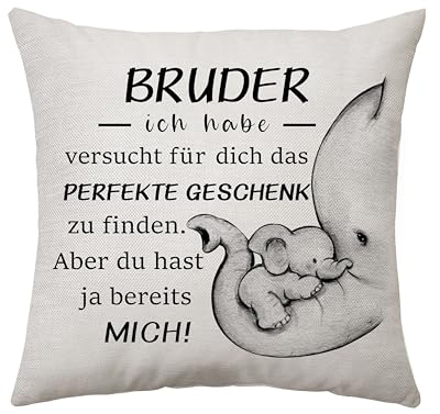 Aconesong Bruder Geschenk von Schwester Bruder Kissenbezug Geschenke für Bruder, Geschenk Bruder Geburtstag, Beste Bruder Geschenke für Vatertag Weihnachten Geburtstagsgeschenk (Bruder)