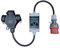 RoadEu Starkstrom Adapter, CEE Stecker 16A, 380V auf 220V Adapter, 3X 220V Schuko Kupplung, Sicherungskasten mit 3X Leitungsschutzschalter 16A C, Gummi Starkstromkabel 1 Meter. Adapter 16A auf 230V