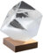 Préditeur de la météo de Verre de tempête, Verre de tempête Transparent en Forme de Cube Transparent avec Base en Bois, prédicteur météo de Bureau pour décorations de Bureau à Domicile