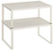 SONGMICS Spice Racks, Set of 2 Cupboard Organisers, Kitchen Storage, Stackable, Expandable, Metal Counter Shelves, Oatmeal Beige KCS001K01