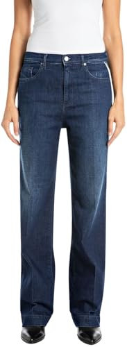 Replay Damen Jeans Melja Straight-Fit, Blau (Dark Blue 007), 29W / 30L