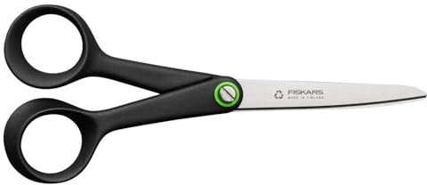 Fiskars ReNew Universalschere, Länge: 16,7 cm, Recycelter Edelstahl/Recycelter Kunststoff, Functional Form, Schwarz, 1074543