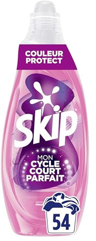 Skip Lessive liquide Mon Cycle Court Parfait Couleur Protect - 54 lavages - 1ère lessive conçue pour cycle court, efficace dès 15 minutes