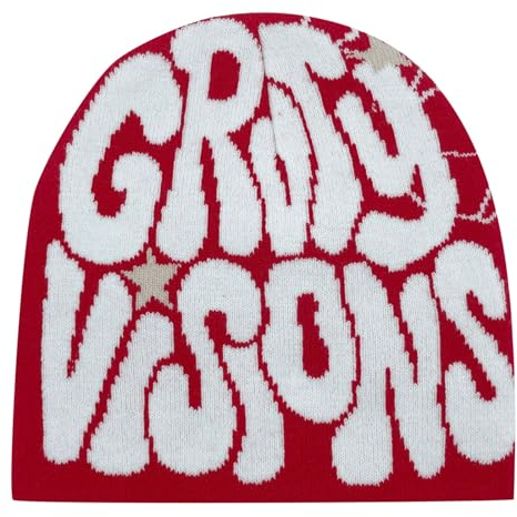 Y2K Beanie - Hat Y2k Baggy Slouchy Beanie Cap Skull Cap Beanie,Sie Herbst Frühling,Spider Web Beanie,hat,Slouch Beanie Leichte Jersey,Schwarz Rosa