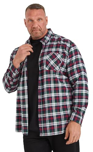 BadRhino Big & Tall Check Print Long Sleeve Flannel Shirt - Men's - Plus Size Curve