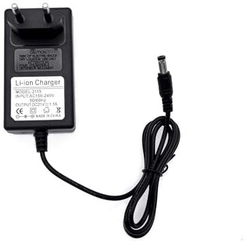 JZK DC 21 Volt 1.5A Steckernetzteil Wandstecker, 21 V 31.5 W AC to DC Adapter, 1500 mA Netzteil Ladeadapter Ersatz für WORKZONE AKKU Bohrer für Akku Rasentrimmer mit Kontrollleuchte