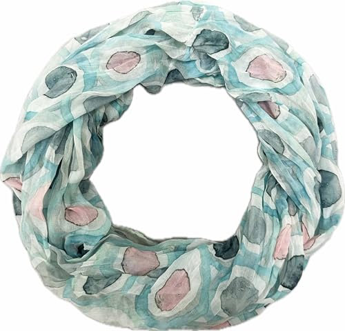 Jeamis Kreis Seide Loop Farbverlauf Frühling Rundschal Rainbow Unisex Sommer Leicht Schal Stola Dots (2025E Mint)