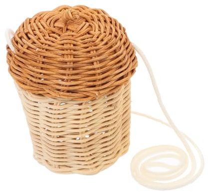 ULDIGI Rattankorb in Eichelform Aufbewahrungstasche Aus Rattan Minimalistisches Für Kinderzimmer