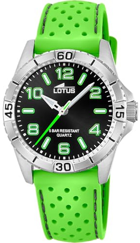 LOTUS Reloj Niño Analógico de Caucho Verde