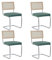 EGOONM 4er Set Moderne Esszimmerstühle Mitte des Jahrhunderts, Gepolsterte Küchenstühle mit Rattan-Rückenlehne für Zuhause, Schlafzimmer, Küche, Wohnzimmer (Holland Samt-Grün)