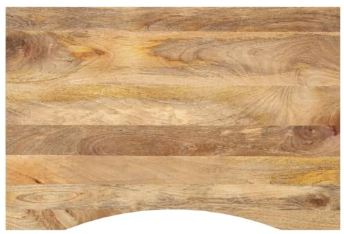 QUAHEAS Schreibtischplatte mit Aussparung 90x50x2,5 cm, Massivholz Mango Natur Finish, robuste Tischplatte für Bürotisch, langlebige Desk top