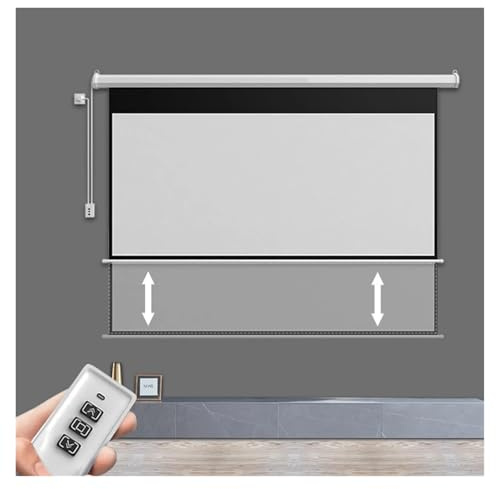 60-84 Zoll 16:9 elektrisch motorisierter Drop-Down-Projektionsbildschirm mit 12-V-Trigger-Fernbedienung for Heimkino(GFG 60 inch)