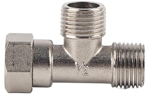 Kuuleyn Connecteur en T à filetage mâle/femelle G1/2, raccord de tuyau en T, 1 femelle à 2 filetages mâles en forme de T à 3 voies, adaptateur en T pour joint de tuyau d'eau en