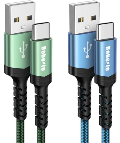 USB C Charger Cable 3M 2Pack, Long PS5 Controller Charger Fast Charging | USB-A to USB-C Braided Lead for iPhone 17 16 16e 15 Pro, Samsung Galaxy S26 S25 S24 S23 S22 S21 S20 S10 S9 S8 A51 A52 A53 A70