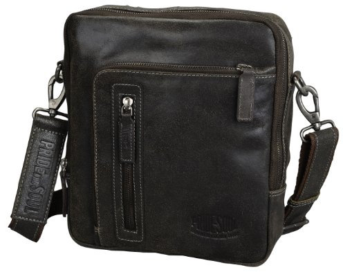 Pride and Soul Umhängetasche WRETCH, aus echtem Leder, ca. 27 x 24 x 7 cm, braun