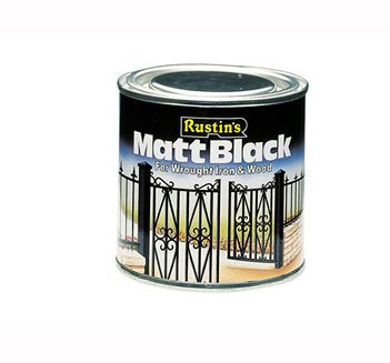 Rustins Matt Paint Black Quick Drying - 500ml