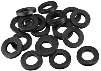 sourcing map 20 Stück Flache Gummi Unterlegscheiben M10 20mm AD 10mm ID 3mm Dicke