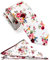 ZENXUS Herren-Krawatte, schmal, Blumenmuster, mit Einstecktuch, 6,3 cm, Baumwolle, handgefertigt, Weiß/Rosa, Narrow
