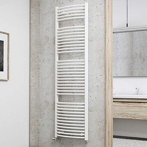 Schulte Bad-Heizkörper München Rund, 177,5 x 50 cm, 1043 Watt Leistung, Anschluss unten, alpin-weiß, Heizkörper für Zweirohr-Systeme