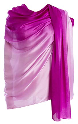 CYZLANN Damen-Schals, 100 % Seide, lange, leichte Schals für Damen, rosa / purpur