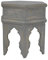 Marokkanischer Vintage Beistelltisch Hocker aus Holz Inam Grau ø 50cm rund | Orientalischer runder Tisch Blumenhocker klein für Wohnzimmer oder Küche | Orientalische Beistelltische als Dekoration