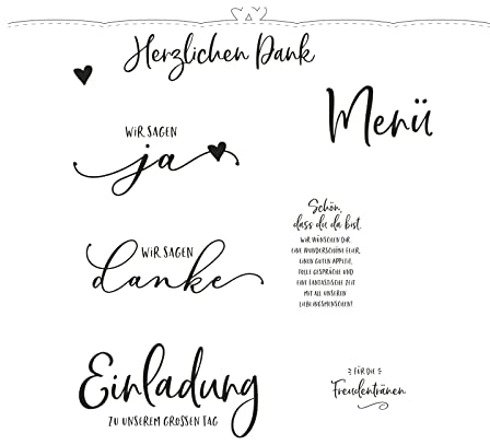 Vaessen Creative Mundart Stempel Stanzschablone und Stempelset Deutsche Text Brautpaar, Silber, 20 x 24 cm