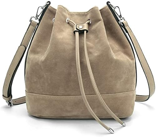 AFKOMST borsa a secchiello Borse a tracolla Donna Sera Pochette Shopping Viaggio Sacchetto Borsello Borsa a mano Borsa per donna (Camel3)