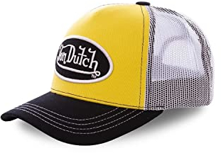 Von Dutch Schirmmütze für Herren, gelb, Mützenschirm schwarz, Trucker-Mütze, Baseballmütze, modisch Gr. Einheitsgröße, Schwarz