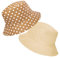 TOSKATOK® UPF 50+ Gepunkteter Sonnenhut aus Baumwolle für Damen, beidseitig tragbar, Fischerhutdesign reversibel-BEIGE-LGE