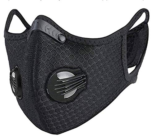 MFAZ Morefaz Ltd Anti Staub/Smog/Wind Unisex Radfahren Staubdichtes Sport-Atemschutzgerät Gesichtsmaske Laufen Staubfilter (Black Hanging Ear)