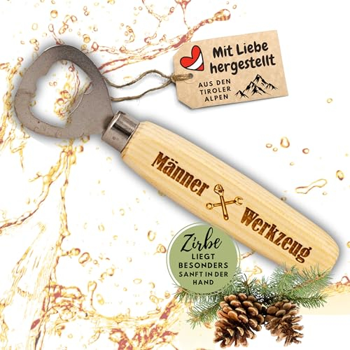 Flaschenöffner aus Zirbe Männer Werkzeug
