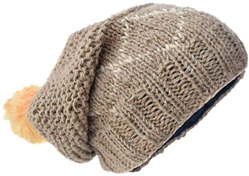 Gheri Wolle Zickzack Gestrickt Vlies Gefüttert Mehrfarbig Mütze Hüte C
