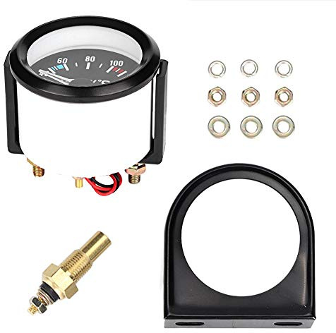Wassertemperaturanzeige 2 Zoll, Elektrische Wassertemperaturanzeige, 2 LED Digitale Wasserkühlmitteltemperaturanzeige