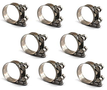 304 Stainless Steel Pack of 8 pcs Hose clamp Worm Gear Clip Pipe clamp Size Range 26-28mm