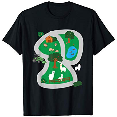 Alpaka Farm Spielteppich Dorf Spielstraße Auto Massage T-Shirt