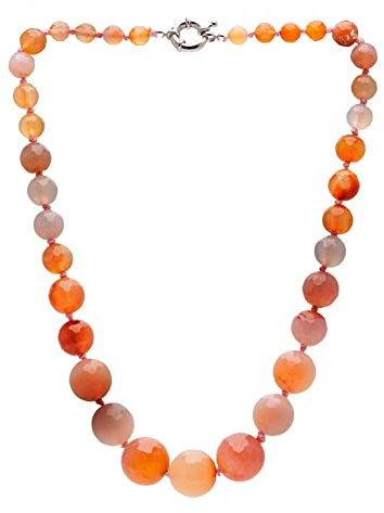 Treasure Bay schöne 8-16mm natürlichen Edelstein Perlenkette für Frauen (roter Achat)