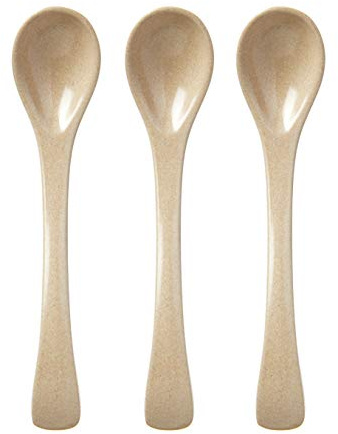 Nuby Eco-Friendly Natural Rice Husk 3 Piece Spoon Set- 3 Pack, 6+ Months- Fully Compostable and Biodegrable