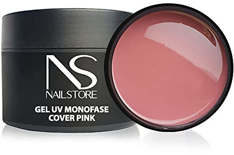 NAILSTORE - Gel UV Led Costruttore Monofasico Cover Pink - media densità - autolivellante - camouflage - facile lavorabilità – adatto per Refill e allungamento con cartina (50 g)