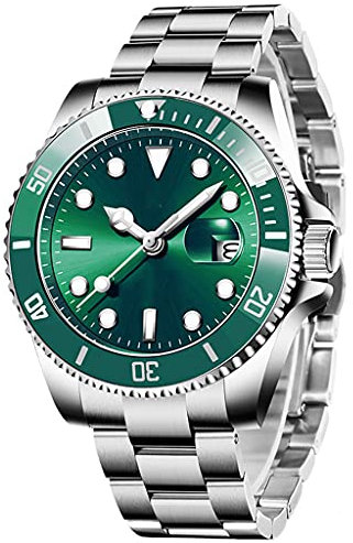 DSJMUY Herren Automatik Mechanische Uhr Chronograph Edelstahl Datum Analog Quarz Uhr Business Casual Mode Herrenuhr Wasserdicht Leuchtende Saphir-Kristall