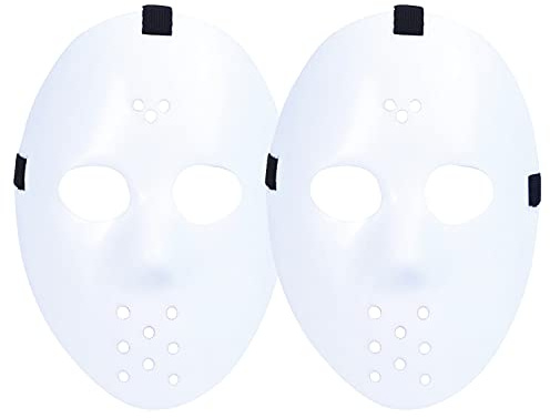 Rocking Party Weiße Hockey-Maske für Halloween, Kostüm, Süßes oder Saures, Multipacks (2)