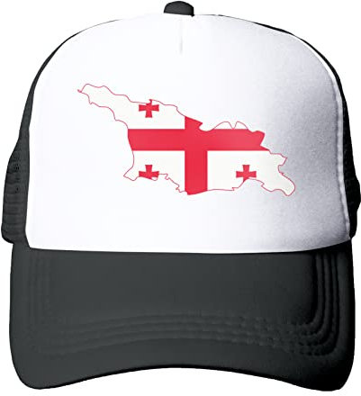 Georgia-Flagge Dad Cap Herren & Damen, bequem, praktisch, Vintage, schwarz, 6 7/8/7 3/8