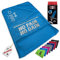C.P. SPORTS Fitness Handtuch Towel Mikrofaser | Fixierung + Tasche mit Reißverschluss | Fitnessstudio Gym Training Sport | extra weich, waschbar, lang & groß | für Frauen & Männer | Farbe Blau